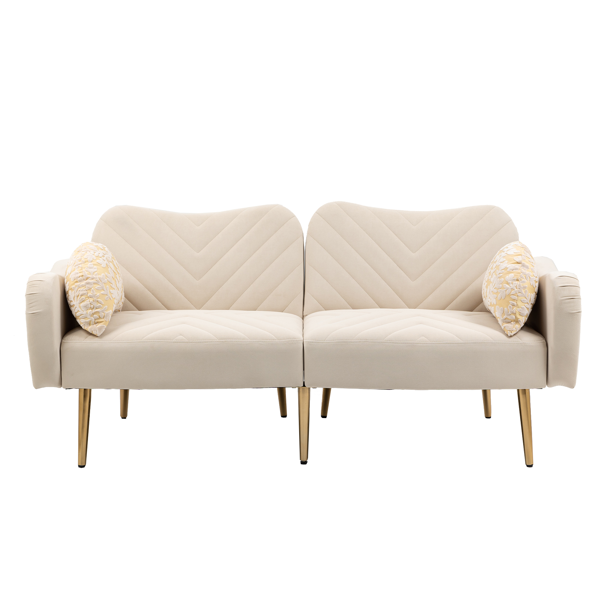 Luccalily Bed Sofa for Living Room 65 inch, Mid Century Modern Velvet