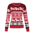 thumbnail image 6 of Christmas Sweaters for Women 2025 Xmas Tree Print Crochet Pullover Sweaters Crew Neck Trendy Knit Sweaters, 6 of 7