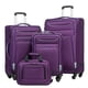 thumbnail image 1 of Coolife Luggage 4 Piece Set Suitcase Spinner TSA Lock Softshell lightweight (purple+sliver), 1 of 7