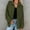 Army Green1#, variant on Caywon Women's Solid Color Casual Loose Lapel Long Sleeve Corduroy Shirt Jacket with Pockets and Buttons Warm Textured Fabric for Autumn Winter Daily Outdoor Wear