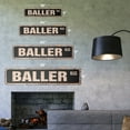 thumbnail image 2 of BALLER Vintage Aluminum Street Sign made it pro ball player rustic metal tin | Indoor/Outdoor |  30" Wide, 2 of 4