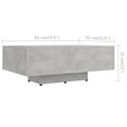 thumbnail image 4 of vidaXL Coffee Table Concrete Grey 85x55x31 cm Engineered Wood, 4 of 4