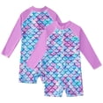 thumbnail image 6 of WOLLED Toddler Kids Girls Swimsuit Upf 50+ Rash Guard One Piece Zipper Swimwear Long Sleeve Bathing Suit 4-12T, 6 of 9