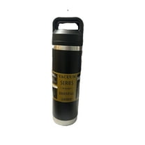 Stainless Steel with Chug Cap 18 oz Bottle, Vacuum Insulated, (Black)
