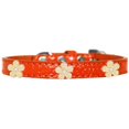 thumbnail image 1 of Gold Flower Widget Croc Dog Collar Orange Size 18, 1 of 1