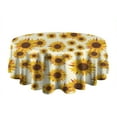 thumbnail image 5 of White Sunflower Round Tablecloth 60" X 60",Wrinkle Wipeable Table Cloth for Kitchen Dining Room Picnic Patio Party, 5 of 6