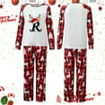 thumbnail image 4 of Linfrsh Family Pajamas Family Pajamas Matching Set Santa Elk Print Long Sleeve Tops and Pants Loungewear Soft Sleepwear Brick Red,XL, 4 of 7