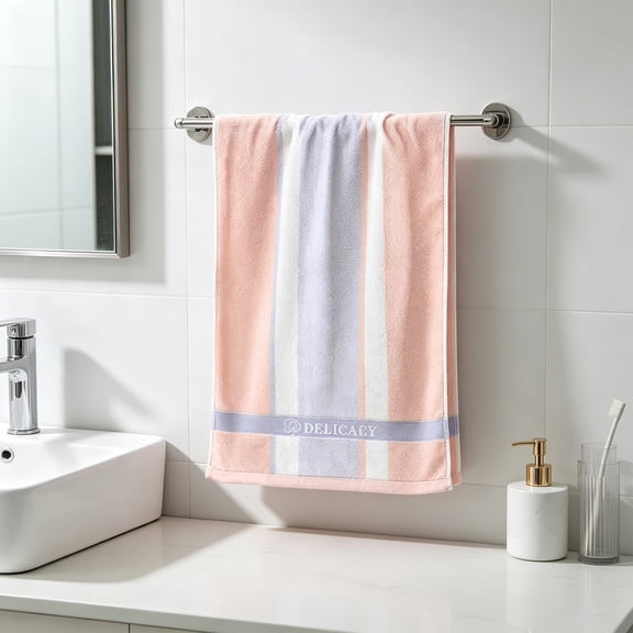 HOZADOIE Facial Cotton Towels 16X35In, Ultra Soft & Highly Absorbent Hand Towels for Bathroom, Soft Feel Fingertip Towels Quick Drying Towels, Pink