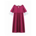 thumbnail image 2 of iiniim Kids Girls Medieval Princess Dress-up Lace Collar A Line Maxi Gown Dress Burgundy 12, 2 of 4