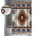 thumbnail image 3 of Shower Curtain, Classic Aztec Orange Pattern Waterproof Shower Curtain Set with Hooks for Bathroom Showers,Stalls and Bathtubs,72x84In Abstract Bohemian Art, 3 of 9