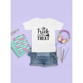 thumbnail image 3 of Trick Or Trear. Spider And Broom T-Shirt Juniors -Image by Shutterstock,  x-Small, 3 of 4
