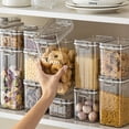 thumbnail image 6 of Clearance! Food Storage Containers, Kingtowag Food Sealed Jar 900Ml, 4 Size Single Plastic Storage Jars Vacuum Proof Fresh Storage Kitchen Airtight Jars with Lids Proof Crispers Storage Organizer, 6 of 6