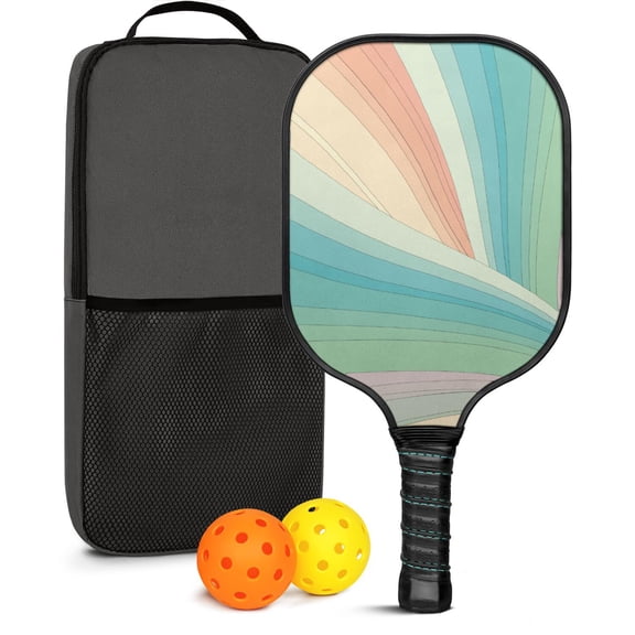 Pickleball Paddles Set Of 1, Fiberglass Surface, Dreamy Cloud Print, 1 Paddle, 2 Balls & Bag