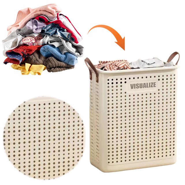 Cesta Ropa Sucia Plegable Gran Capacidad Almacenamiento Lavandería (m) Blanco