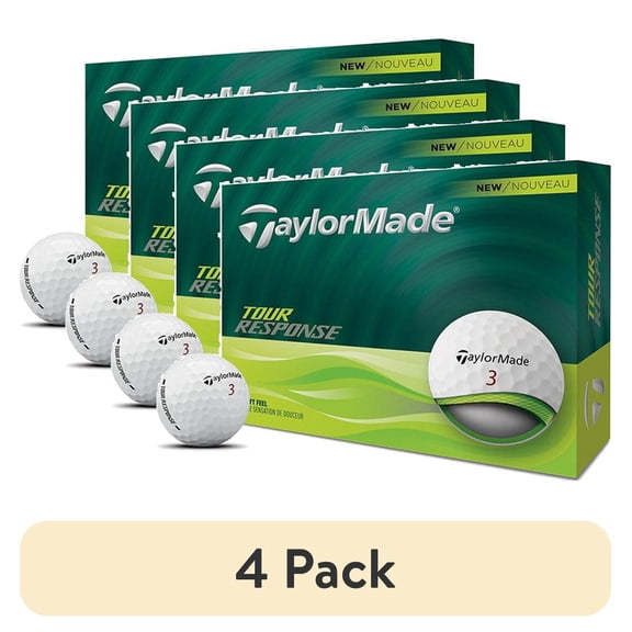 (4 pack) TaylorMade Tour Response Golf Balls 12pk, White