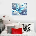 thumbnail image 4 of Creowell  Blue Butterfly Canvas Wall Art Decor Modern Watercolor Butterflies Painting Picture Print for Living Room Bedroom Bathroom Navy Blue Decorations 20x16 in/16x12 in, 4 of 4