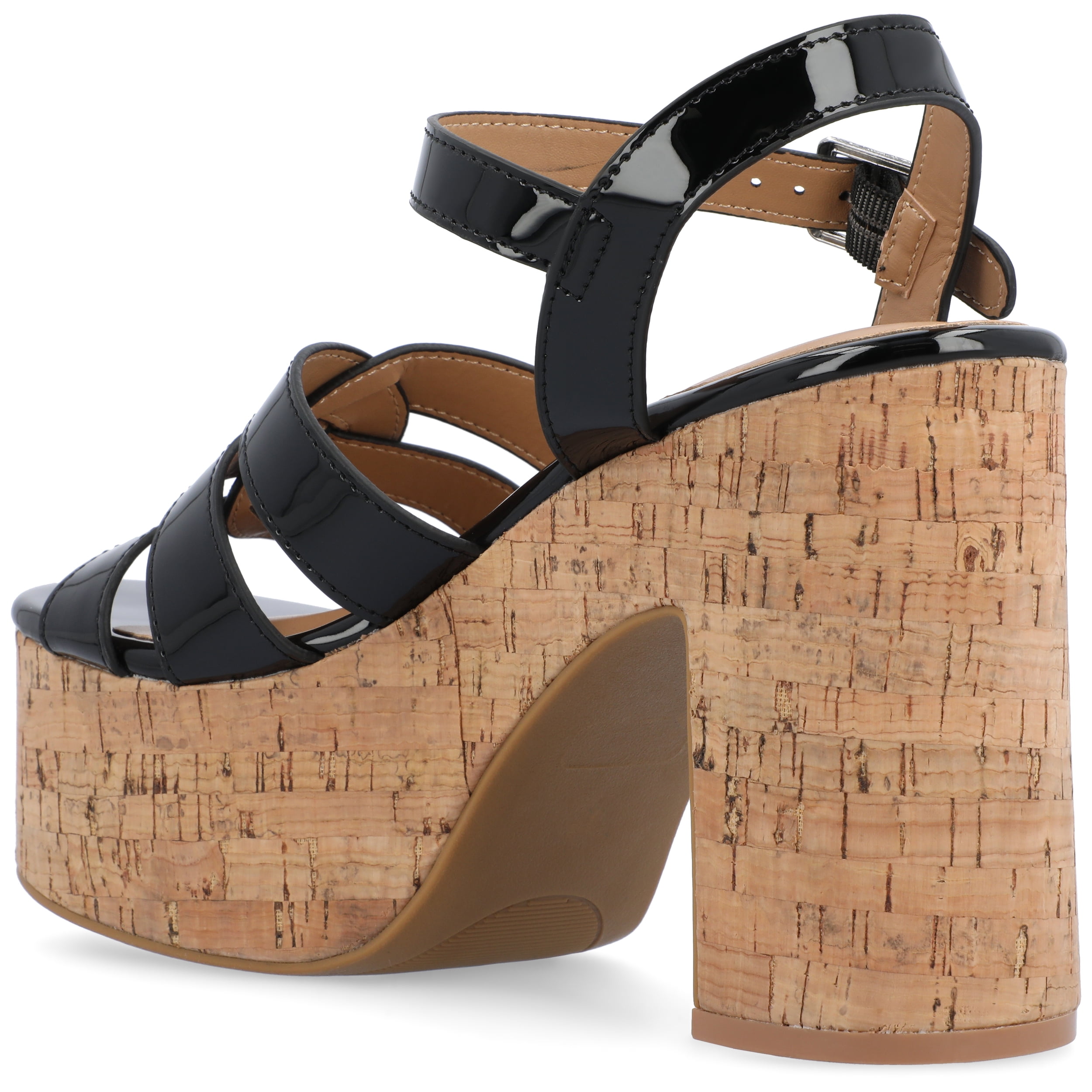Journee Womens Jania Buckle Platform Sandals