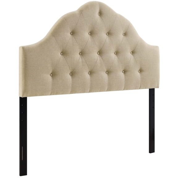 Modway Sovereign Queen Upholstered Polyester Fabric Headboard in Beige
