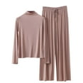 thumbnail image 5 of Censtreet Women's Pajama Set Soft Short Sleeve Top With Long Pants Loungewear Sleepwear Pajamas, 5 of 5