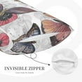 thumbnail image 5 of Naloa Vintage Butterflies Pillowcase, Throw Pillowcase, Wrinkle-Free, Stain-Resistant with Hidden Zipper for Bedroom Sofa - 16"x24", 5 of 9