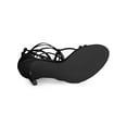 thumbnail image 5 of BLISSFUL STEP Women Strappy Straps Lace Up Stiletto Heel Sandals Black 6, 5 of 8