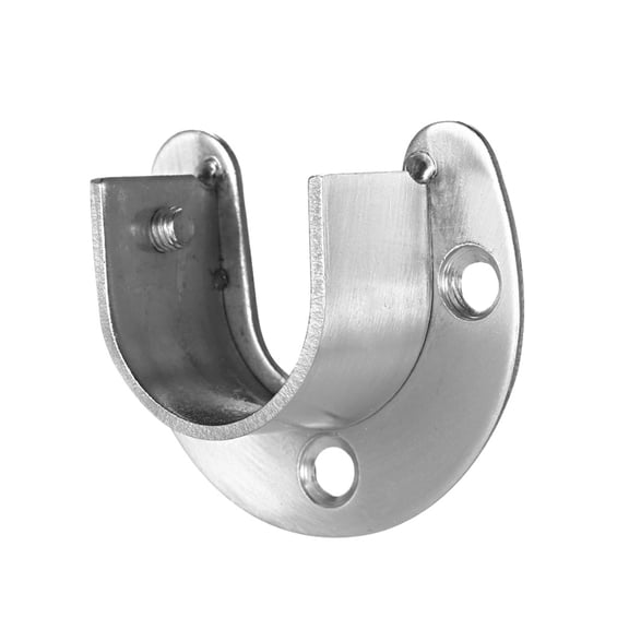 2pcs Closet Pole Sockets Set of 2pcs U-shape Rod Socket Flange Set Stainless Steel Rod Support U Shaped Closet Rod Holder Support