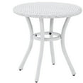 thumbnail image 1 of Crosley Furniture Palm Harbor Outdoor Backyard Patio Wicker Side Table, White, 1 of 5