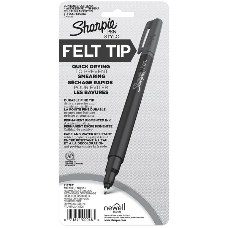 Poppin Fineliner Felt Pens, Extra Fine Point, Black Ink, 4/Pack, 48  Packs/Kit (108675)