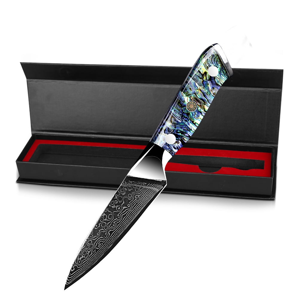Kitchen Knife Damascus Steel Knife VG10 67 Layers Japanese Chef Knives Santoku Carving Cutting Tool Abalone Shell Handle with Sheath and Giftbox