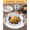 thumbnail image 3 of 13 Inch Round Placemats Set of 4, Orange Teal Fall Non Slip Heat Insulation PP Table Mats, Weeping Botanical Pumpkins Thanksgiving Washable Place Mats for Kitchen Dining Party Table Decor, 3 of 7