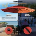 thumbnail image 3 of MOALCOFER 11FT Solar LED Patio Umbrella,3-Tier Market Umbrella With Push Button Tilt for Pool & Backyard, 3 of 8