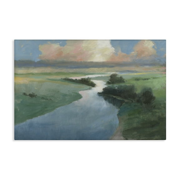 Stupell Industries Stream Landscape in January Landscape & Nature Painting Wrapped Canvas Art Print Wall Art, 24 x 16