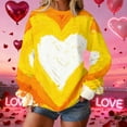 thumbnail image 1 of Uootdi Valentine's Day Sweatshirt for Women Crew Neck Love Heart Printed Graphic Sweatshirts Casual Holiday Long Sleeve Graphic Tee Tops Gift, 1 of 9
