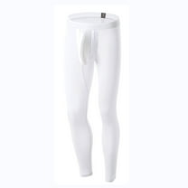 uublik Men's Silk Long Johns Ice Silk Long Underwear Yoga Pants Leggings Underwear, White