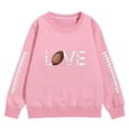 thumbnail image 4 of QITESHIPIN Girls Football Print Pullover Hoodie Long Sleeve Sport Theme Casual Comfortable Sweatshirt Pink,9-10 Years, 4 of 4