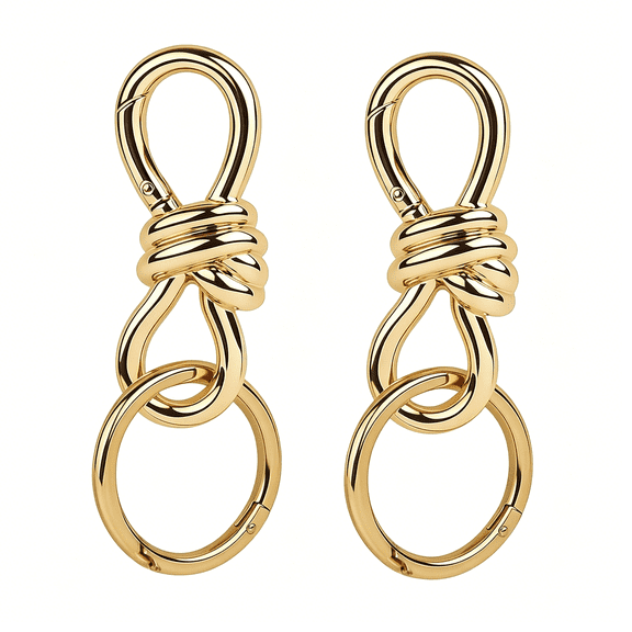 DESIGNICE Twist Knot Clasp Bag Charm Keychain,D-Ring Keychain Heavy Duty Spring Snap Hook Fashion Accessory for Purse Backpack