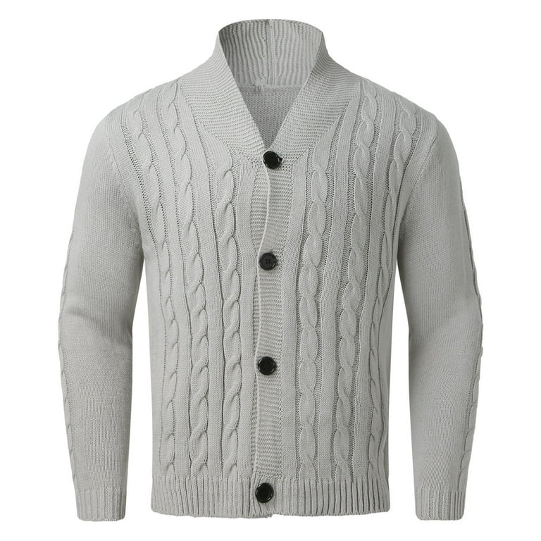 【DISCERNMENT】Classic bold collar cardigan kpoplk Men's Shawl Collar Cardigan Sweater Button up Long