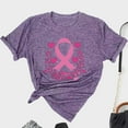 thumbnail image 2 of Breast Cancer Shirts for Women Pink Ribbon Love Heart Graphic T Shirts Breast Cancer Awareness Short Sleeve Tops, 2 of 4