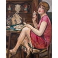 thumbnail image 2 of Wegener, Gerda 12x14 Black Ornate Wood Framed with Double Matting Museum Art Print Titled - Queen of the Heart - Portrait of Lili, 2 of 4