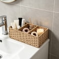 thumbnail image 6 of Fufafayo Paper Rope Woven Divided Storage Basket 3 Compartment Organizer, Bathroom Toiletries Caddy, Wicker Boho Home Decor for Shelf Counter Vanity, 6 of 6