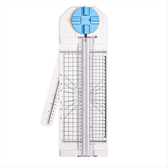 Cortador de Papel para Manualidades, Cortador de Papel 4 en 1, Cortador de Papel para Manualidades de 12 Pulgadas para Herramienta Multifunción para Álbumes de Recortes, Azul