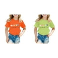 thumbnail image 1 of 2 Pack(GN2 1PCS & Orange 1PCS) T-Shirts Multipack pour 6T Imprimé Graphique Mignon Col Rond Manches Courtes T-Shirt Décontracté d'Été, 1 of 4