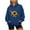 Blue110, variant on Womens Pullover Hoodies Sunflower Print With Pocket Drawstring Crewneck Women Sweatshirt