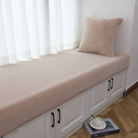 

Nvzi Solid Color Plush Table Runner Faux Sheepskin Decorative Shaggy Dresser Scarf Not-Slip Desk Pad Luxury False Fur Dresser Tablecloth-Light camel color 40x100cm(15.75x39.37inch)