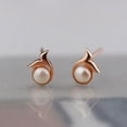 thumbnail image 1 of HONEYRAIN Sterling Silver Shell Bead Fish Tail Earring Studs, 1 of 5