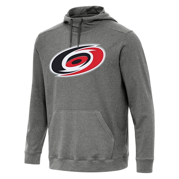 Men's Antigua Heather Black Carolina Hurricanes Cloud Pullover Hoodie