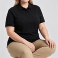 thumbnail image 5 of YHAJDS Polo Shirts for Women Short Sleeve Solid Color Drop Shoulder Collared Plus Size, 5 of 5
