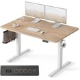 thumbnail image 1 of Standing Desk 47 x 24 Inch, Height Adjustable Desk with Memory Buttons, Electric Sit Stand Desk with 7th Gen Lift System, Home Office Table with Splice Board (Maple), 1 of 6