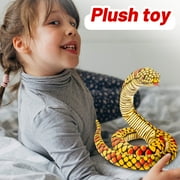 Plush Snake Toy, 47 Inch Blue Stuffed Snake - Without Tag, Soft Plush Material, Realistic Blue & Yellow Scaled Pattern, Coiled Design - For Kids, Adults, Bedroom Decor, Playtime, Collectible Display,