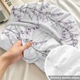 thumbnail image 4 of Twin Sze Fitted Sheet Set - Purple Botanical 2 Piece Bedding Sets 16" Deep Pocket Fitted Sheet with 1 Pillowcase, Butterfly Spring Floral Summer Botanical Brushed Microfiber Hotel Luxury Bed Sheets, 4 of 9